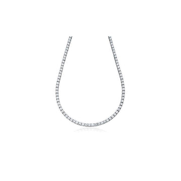 4MM CZ Tennis Necklaces .925 Sterling Silver Length 18" to 30" Inches